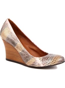 Orpheus Yer Python Print Wedges - occasions: casual, evening, work, holiday; predominant colour: multicoloured; material: leather; heel height: high; heel: wedge; toe: round toe; style: courts; finish: plain; pattern: animal print