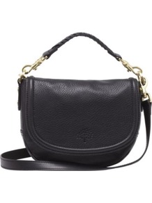 Effie Small Spongy Pebbled Leather Satchel - predominant colour: black; occasions: casual, work; type of pattern: light; style: satchel; length: across body/long; size: small; material: leather; pattern: plain; finish: plain