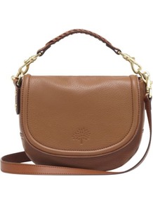 Effie Small Spongy Pebbled Leather Satchel - predominant colour: tan; occasions: casual, work; type of pattern: light; style: satchel; length: across body/long; size: small; material: leather; pattern: plain; finish: plain