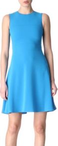 Doll Dress - length: mid thigh; pattern: plain; sleeve style: sleeveless; predominant colour: pale blue; occasions: casual, evening; fit: fitted at waist & bust; style: fit & flare; neckline: crew; sleeve length: sleeveless; texture group: jersey - stretchy/drapey; fibres: viscose/rayon - mix