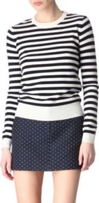 Sailor Cashmere Jumper - pattern: horizontal stripes, striped; style: standard; predominant colour: navy; occasions: casual, work; length: standard; fibres: wool - 100%; fit: standard fit; neckline: crew; sleeve length: long sleeve; sleeve style: standard; texture group: knits/crochet; pattern type: knitted - other; pattern size: standard