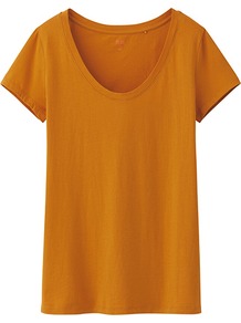 Women Premium Cotton Washed Crew Neck Short Sleeve T 23 Orange - neckline: round neck; pattern: plain; style: t-shirt; predominant colour: bright orange; occasions: casual, holiday; length: standard; fibres: cotton - 100%; fit: straight cut; sleeve length: short sleeve; sleeve style: standard; pattern type: fabric; texture group: jersey - stretchy/drapey