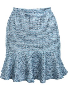 Boucle Pelmet Skirt - length: mid thigh; pattern: plain, herringbone/tweed, patterned/print; fit: tailored/fitted; waist detail: fitted waist; waist: high rise; hip detail: fitted at hip, soft pleats at hip/draping at hip/flared at hip, ruffles/tiers/tie detail at hip; predominant colour: pale blue; occasions: casual, evening, work; style: fit & flare; fibres: acrylic - mix; pattern type: fabric; pattern size: standard; texture group: other - light to midweight