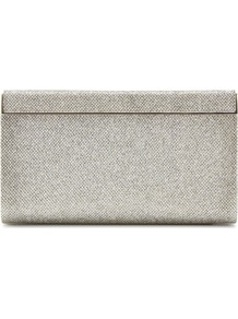 Cayla Glitter Clutch - predominant colour: silver; occasions: evening, occasion; type of pattern: standard; style: clutch; length: hand carry; size: small; material: fabric; embellishment: glitter; pattern: plain; trends: metallics; finish: metallic