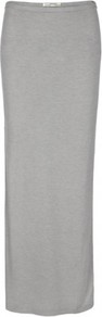 Silk Biker Skirt - pattern: plain; style: straight; fit: tight; hip detail: fitted at hip, slits at hip; waist: mid/regular rise; predominant colour: light grey; occasions: casual, evening, work; length: floor length; fibres: silk - mix; pattern type: fabric; texture group: jersey - stretchy/drapey