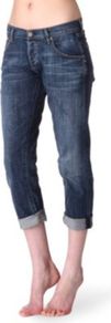 Dylan Boyfriend Mid Rise Jeans - style: skinny leg; pattern: plain; pocket detail: traditional 5 pocket; waist: mid/regular rise; predominant colour: denim; occasions: casual; length: calf length; fibres: cotton - stretch; jeans & bottoms detail: turn ups; texture group: denim; pattern type: fabric