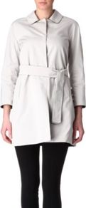 Facella Reversible Coat - pattern: plain; length: below the bottom; style: single breasted; fit: slim fit; predominant colour: stone; occasions: casual, work; fibres: nylon - 100%; collar: shirt collar/peter pan/zip with opening; waist detail: fitted waist, belted waist/tie at waist/drawstring; sleeve length: 3/4 length; sleeve style: standard; collar break: high; pattern type: fabric; pattern size: standard; texture group: other - light to midweight