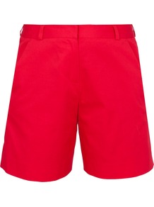 Sundry City Shorts - pattern: plain; style: shorts; waist: high rise; length: mid thigh shorts; predominant colour: true red; occasions: casual; fibres: cotton - stretch; texture group: cotton feel fabrics; fit: straight leg; pattern type: fabric