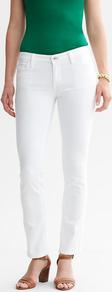White Skinny Ankle Jean - style: skinny leg; pattern: plain; waist: low rise; pocket detail: traditional 5 pocket; predominant colour: white; occasions: casual; length: ankle length; fibres: cotton - stretch; texture group: denim; pattern type: fabric