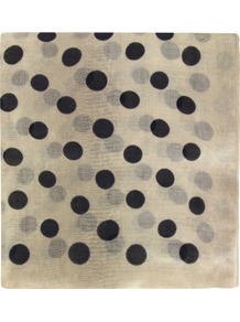 854 B.Lizard Dot Orcha Black Multi Scarf - predominant colour: stone; secondary colour: black; occasions: casual; type of pattern: standard; style: square; size: standard; material: fabric; pattern: polka dot