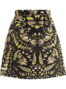 Butterfly Print Skirt - length: mid thigh; fit: tailored/fitted; waist: mid/regular rise; predominant colour: black; occasions: casual, evening, occasion; style: a-line; fibres: polyester/polyamide - 100%; pattern type: fabric; pattern size: standard; pattern: patterned/print; texture group: other - light to midweight