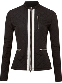 Women's Long Sleeved Lightweight Padded Jacket, Black - pattern: plain; length: standard; style: quilted; collar: high neck; fit: slim fit; predominant colour: black; occasions: casual; fibres: polyester/polyamide - 100%; sleeve length: long sleeve; sleeve style: standard; texture group: technical outdoor fabrics; collar break: high; pattern type: fabric