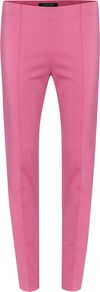 Women's Slim Leg Cropped Trousers, Pink - length: standard; pattern: plain; waist detail: fitted waist; waist: mid/regular rise; predominant colour: pink; occasions: casual, evening, work, holiday; fibres: cotton - stretch; hip detail: fitted at hip (bottoms); texture group: cotton feel fabrics; fit: slim leg; pattern type: fabric; style: standard