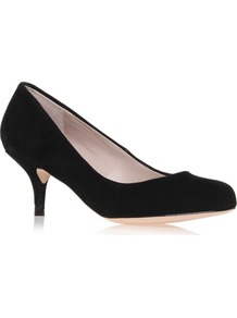 Amica - predominant colour: black; occasions: evening, work, occasion; material: suede; heel height: mid; heel: kitten; toe: round toe; style: courts; finish: plain; pattern: plain