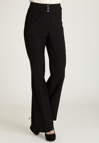 Black Wide Leg Trouser - length: standard; pattern: plain; pocket detail: small back pockets; waist detail: wide waistband/cummerbund; waist: high rise; predominant colour: black; occasions: evening, work; fibres: polyester/polyamide - 100%; hip detail: fitted at hip (bottoms); fit: wide leg; pattern type: fabric; texture group: other - light to midweight; style: standard
