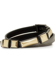 Aurelia Stone Encrusted Belt - predominant colour: charcoal; occasions: casual, evening, work, occasion; type of pattern: standard; style: classic; size: skinny; worn on: waist; material: leather; embellishment: studs; pattern: plain, two-tone, colourblock; trends: metallics; finish: metallic