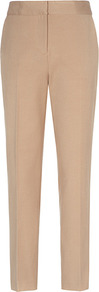 Paris Slim Leg Trousers - length: standard; pattern: plain; waist: mid/regular rise; predominant colour: camel; occasions: casual, evening, work; fibres: viscose/rayon - stretch; fit: slim leg; pattern type: fabric; pattern size: standard; texture group: woven light midweight; style: standard