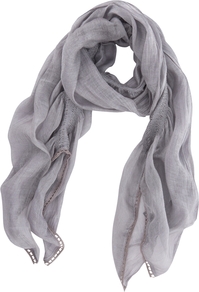 Washed Damson Gauzy Scarf, Lilac - predominant colour: lilac; occasions: casual, work; type of pattern: standard; style: regular; size: standard; material: fabric; pattern: plain