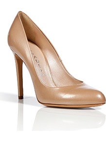 Pearly Nude Patent Leather Pumps - predominant colour: nude; occasions: evening, work, occasion; material: leather; heel height: high; heel: stiletto; toe: pointed toe; style: courts; finish: patent; pattern: plain