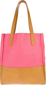 Embossed Shopper - predominant colour: pink; occasions: casual, work; type of pattern: standard; style: tote; length: handle; size: standard; material: leather; finish: plain; pattern: patterned/print, colourblock