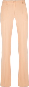 Straight Leg Trouser - pattern: plain; length: extra long; waist: mid/regular rise; predominant colour: nude; occasions: evening, occasion; texture group: crepes; fit: straight leg; pattern type: fabric; style: standard; fibres: viscose/rayon - mix