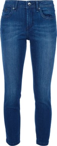 Skinny Fit Cropped Jean - style: skinny leg; pattern: plain; pocket detail: traditional 5 pocket; waist: mid/regular rise; predominant colour: indigo; occasions: casual; length: ankle length; fibres: cotton - stretch; jeans detail: whiskering, shading down centre of thigh; texture group: denim; pattern type: fabric
