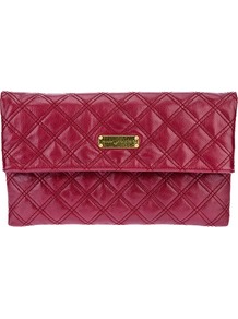 'Large Eugenie' Clutch - predominant colour: burgundy; occasions: casual, evening, occasion; style: clutch; length: hand carry; size: standard; material: leather; embellishment: quilted; pattern: plain; finish: patent