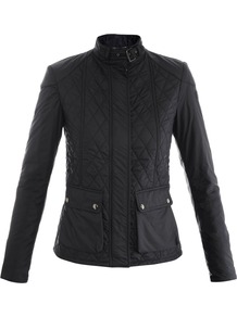 Aynsley Quilted Jacket - pattern: plain; length: standard; collar: funnel; style: quilted; fit: slim fit; predominant colour: black; occasions: casual; fibres: polyester/polyamide - 100%; waist detail: fitted waist; sleeve length: long sleeve; sleeve style: standard; texture group: technical outdoor fabrics; collar break: high; pattern type: fabric