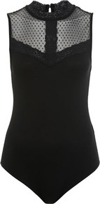 Dobby Sleeveless Body - neckline: round neck; pattern: plain; sleeve style: sleeveless; shoulder detail: contrast pattern/fabric at shoulder; predominant colour: black; occasions: casual, evening; length: standard; style: top; fibres: viscose/rayon - stretch; fit: tight; sleeve length: sleeveless; pattern type: fabric; texture group: jersey - stretchy/drapey