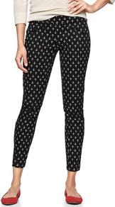 Super Skinny Anchor Print Pants - waist: mid/regular rise; secondary colour: white; predominant colour: black; occasions: casual; length: calf length; fibres: cotton - stretch; texture group: cotton feel fabrics; fit: skinny/tight leg; pattern type: fabric; pattern size: small & busy; pattern: patterned/print; style: standard