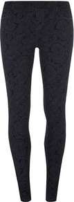 Blue Paisley Print Jegging - length: standard; pattern: paisley; style: jeggings; pocket detail: traditional 5 pocket; waist: mid/regular rise; predominant colour: navy; secondary colour: black; occasions: casual, evening; fibres: cotton - stretch; texture group: denim; pattern type: fabric; pattern size: standard