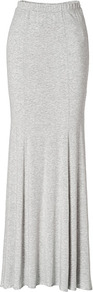 Light Grey Heather Jersey Maxi Skirt - pattern: plain; fit: body skimming; waist: mid/regular rise; predominant colour: light grey; occasions: casual; length: floor length; style: maxi skirt; fibres: viscose/rayon - stretch