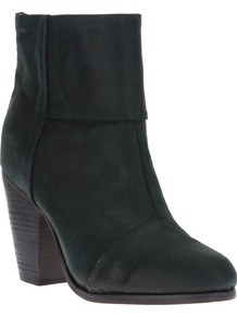 'Classic Newbury' Ankle Boot - predominant colour: black; occasions: casual, evening, work; material: suede; heel height: high; heel: block; toe: round toe; boot length: ankle boot; style: standard; finish: plain; pattern: plain