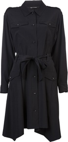 Miller Shirt Dress - style: shirt; neckline: shirt collar/peter pan/zip with opening; pattern: plain; waist detail: belted waist/tie at waist/drawstring; predominant colour: black; occasions: casual, evening, work; length: just above the knee; fit: body skimming; sleeve length: long sleeve; sleeve style: standard; texture group: silky - light; pattern type: fabric; fibres: silk - stretch