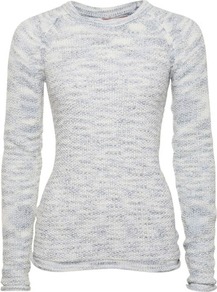 Blue Roll Hem Raglan Jumper - neckline: round neck; sleeve style: raglan; pattern: plain; length: below the bottom; style: standard; predominant colour: pale blue; occasions: casual, work; fibres: acrylic - mix; fit: slim fit; sleeve length: long sleeve; texture group: knits/crochet