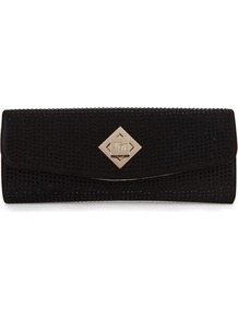 Ted Baker Tilsley Crystal Clutch - predominant colour: black; occasions: evening, occasion; style: clutch; length: hand carry; size: small; material: fabric; pattern: plain; finish: plain; embellishment: jewels