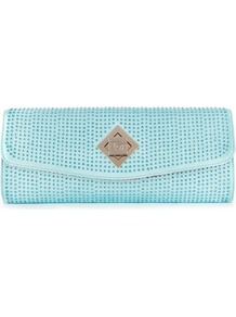 Ted Baker Tilsley Crystal Clutch - secondary colour: pale blue; predominant colour: pistachio; occasions: evening, occasion, holiday; type of pattern: small; style: clutch; length: hand carry; size: standard; material: fabric; embellishment: crystals; pattern: plain; finish: plain
