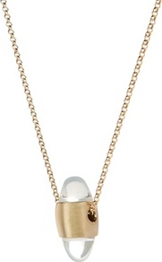 Ted Baker Dommer Dome Glass Necklace - predominant colour: gold; occasions: evening, work, occasion, holiday; style: pendant; length: long; size: standard; material: chain/metal; finish: plain; embellishment: crystals; secondary colour: clear