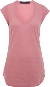 Petites Pink Cap Sleeve Tee - sleeve style: capped; pattern: plain; length: below the bottom; style: t-shirt; predominant colour: pink; occasions: casual, holiday; neckline: scoop; fibres: cotton - 100%; fit: body skimming; sleeve length: short sleeve; texture group: cotton feel fabrics; pattern type: fabric
