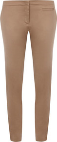 Taupe Gold Button Skinny - pattern: plain; waist: mid/regular rise; predominant colour: gold; occasions: casual, evening; length: ankle length; fibres: cotton - stretch; fit: skinny/tight leg; pattern type: fabric; texture group: other - clingy; style: standard