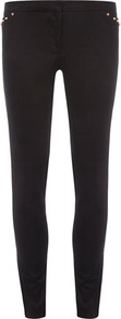 Black Gold Stud Pocket Skinny Trousers - length: standard; pattern: plain; waist: mid/regular rise; predominant colour: black; occasions: casual; fibres: cotton - stretch; fit: skinny/tight leg; pattern type: fabric; texture group: other - stretchy; style: standard; embellishment: studs