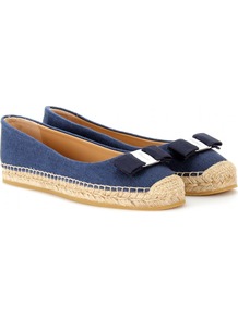 Blake Espadrille Ballerinas - predominant colour: royal blue; occasions: casual, holiday; material: fabric; heel height: flat; toe: round toe; style: ballerinas / pumps; finish: plain; pattern: plain; embellishment: bow