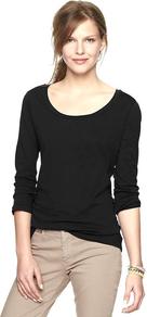 Essential Long Sleeve Scoop T - neckline: round neck; pattern: plain; style: t-shirt; predominant colour: black; occasions: casual, work; length: standard; fibres: cotton - 100%; fit: body skimming; sleeve length: long sleeve; sleeve style: standard; pattern type: fabric; texture group: jersey - stretchy/drapey