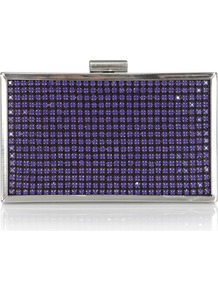 Ava Clutch - predominant colour: royal blue; secondary colour: silver; occasions: evening, occasion; type of pattern: light; style: clutch; length: hand carry; size: small; pattern: plain; finish: metallic; embellishment: jewels