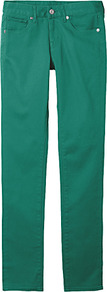 Women Colour Skinny Fit Straight Jeans B 61 Blue - style: straight leg; length: standard; pattern: plain; pocket detail: traditional 5 pocket; waist: mid/regular rise; predominant colour: emerald green; occasions: casual, holiday; fibres: cotton - stretch; jeans detail: dark wash; texture group: denim; pattern type: fabric; pattern size: standard