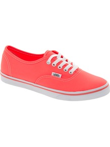 Authentic Lo Pro Coral Trainers - predominant colour: coral; occasions: casual; material: fabric; heel height: flat; toe: round toe; style: trainers; trends: sporty redux; finish: plain; pattern: plain