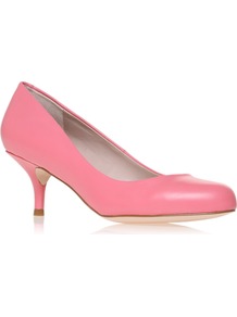 Amica - predominant colour: pink; occasions: evening, work, occasion, holiday; material: leather; heel height: mid; heel: kitten; toe: round toe; style: courts; finish: plain; pattern: plain