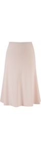 Shell Pink Moss Crepe Skirt - length: calf length; pattern: plain; fit: loose/voluminous; waist: high rise; predominant colour: blush; occasions: casual, evening, work, occasion, holiday; style: a-line; fibres: polyester/polyamide - mix; hip detail: soft pleats at hip/draping at hip/flared at hip; texture group: crepes; trends: volume; pattern type: fabric; pattern size: standard