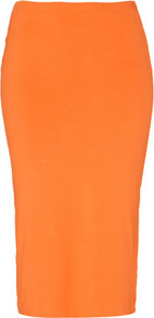 Double Layer Tube Skirt - length: below the knee; pattern: plain; fit: tight; waist detail: fitted waist, narrow waistband; waist: high rise; hip detail: fitted at hip; predominant colour: bright orange; occasions: casual, evening, occasion; fibres: cotton - stretch; style: tube; texture group: jersey - clingy; trends: fluorescent; pattern type: fabric; pattern size: standard