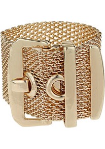 Mesh Buckle Bracelet - predominant colour: gold; occasions: casual, evening, work, occasion; style: cuff; size: large/oversized; material: chain/metal; trends: metallics; finish: metallic; embellishment: chain/metal